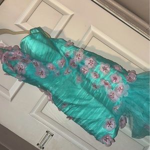 Turquoise High Fashion Prom Dress
